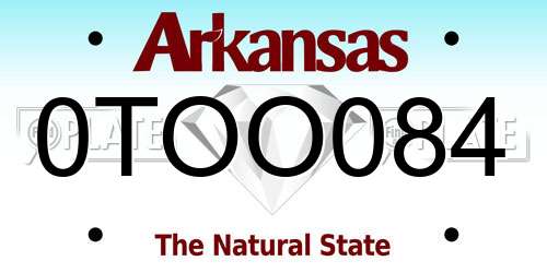 0TOO084 Arkansas License Plate