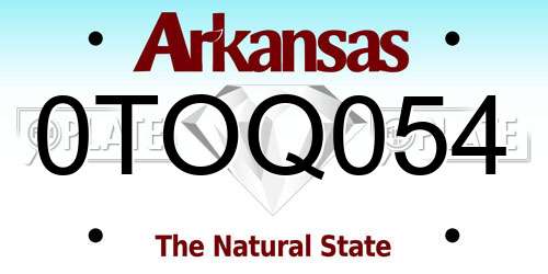 0TOQ054 Arkansas License Plate