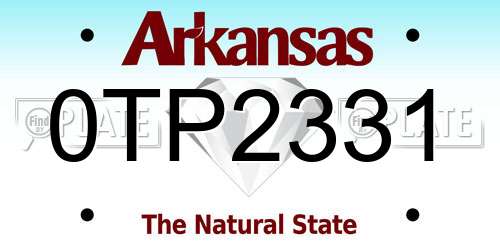 0TP2331 Arkansas License Plate