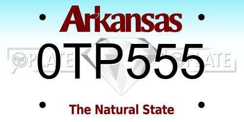 0TP555 Arkansas License Plate