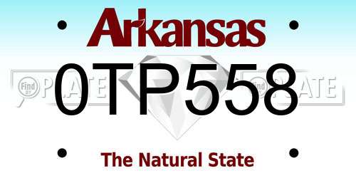 0TP558 Arkansas License Plate