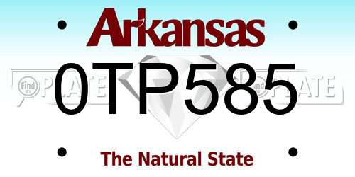 0TP585 Arkansas License Plate