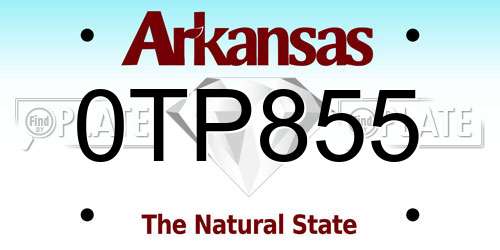 0TP855 Arkansas License Plate