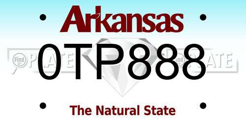 0TP888 Arkansas License Plate