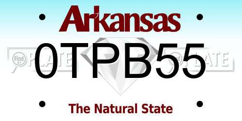 0TPB55 Arkansas License Plate