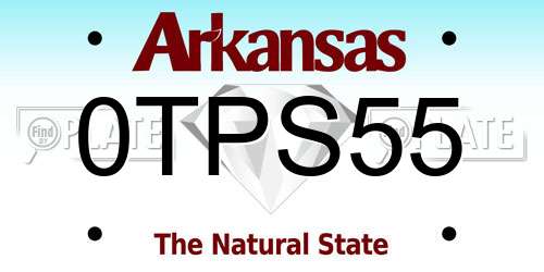 0TPS55 Arkansas License Plate