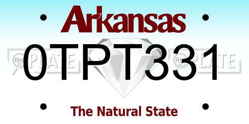 0TPT331 Arkansas License Plate