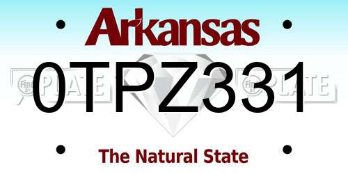 0TPZ331 Arkansas License Plate
