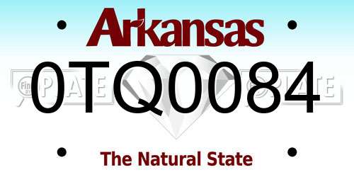 0TQ0084 Arkansas License Plate