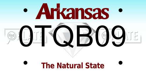 0TQB09 Arkansas License Plate