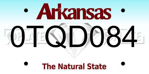 0TQD084 Arkansas License Plate
