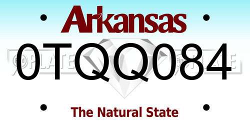 0TQQ084 Arkansas License Plate