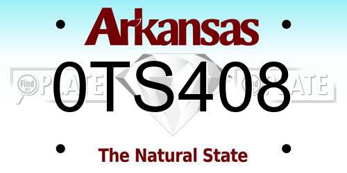 0TS408 Arkansas License Plate