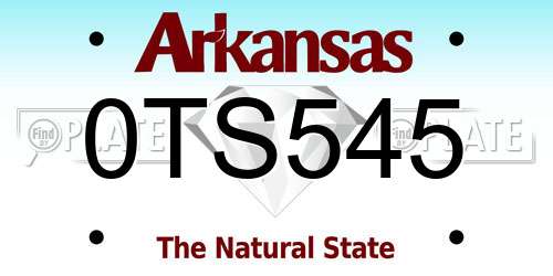0TS545 Arkansas License Plate