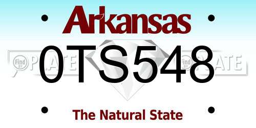 0TS548 Arkansas License Plate