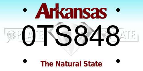 0TS848 Arkansas License Plate
