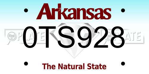 0TS928 Arkansas License Plate
