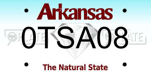 0TSA08 Arkansas License Plate