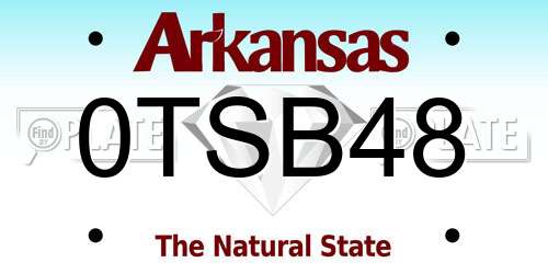 0TSB48 Arkansas License Plate