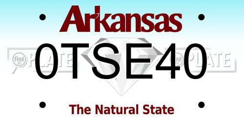 0TSE40 Arkansas License Plate