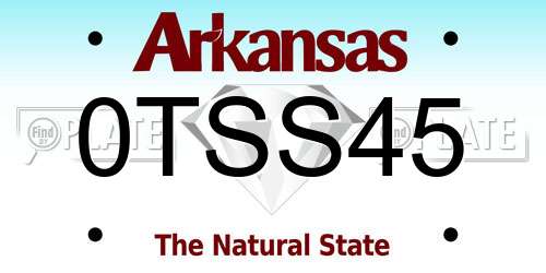 0TSS45 Arkansas License Plate