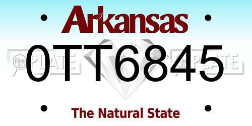 0TT6845 Arkansas License Plate