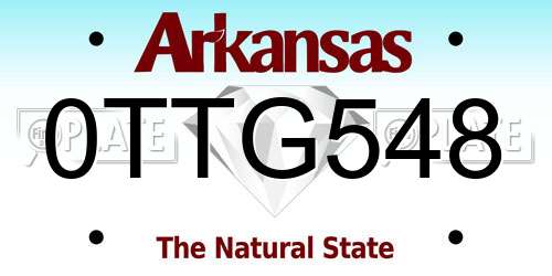 0TTG548 Arkansas License Plate