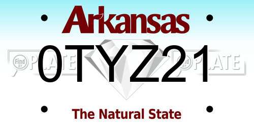 0TYZ21 Arkansas License Plate
