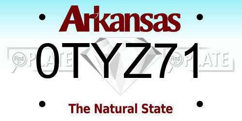 0TYZ71 Arkansas License Plate
