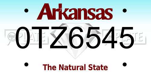 0TZ6545 Arkansas License Plate