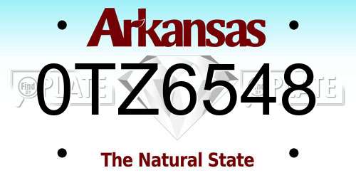 0TZ6548 Arkansas License Plate