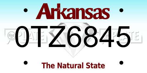 0TZ6845 Arkansas License Plate