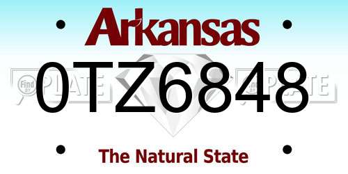 0TZ6848 Arkansas License Plate