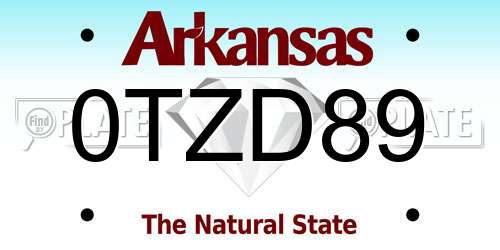 0TZD89 Arkansas License Plate