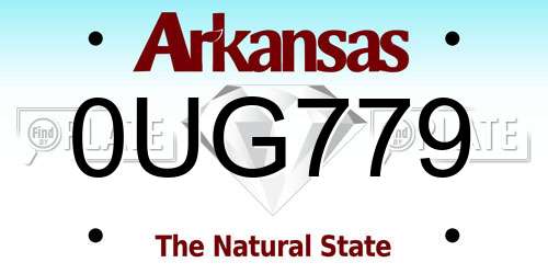 0UG779 Arkansas License Plate