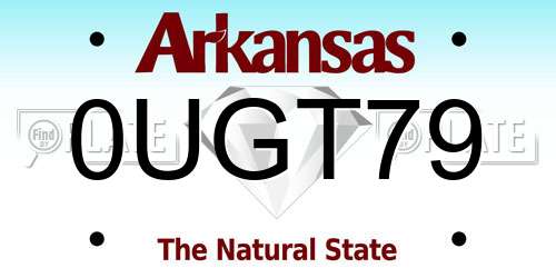 0UGT79 Arkansas License Plate