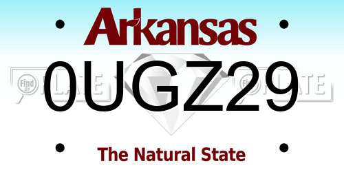0UGZ29 Arkansas License Plate