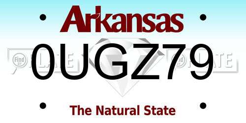 0UGZ79 Arkansas License Plate