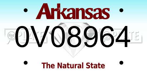 0V08964 Arkansas License Plate
