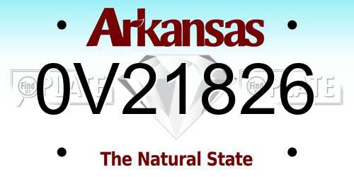 0V21826 Arkansas License Plate