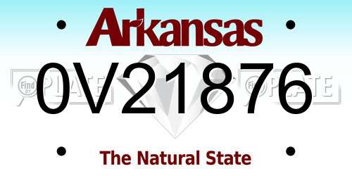 0V21876 Arkansas License Plate