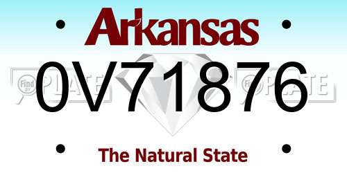0V71876 Arkansas License Plate