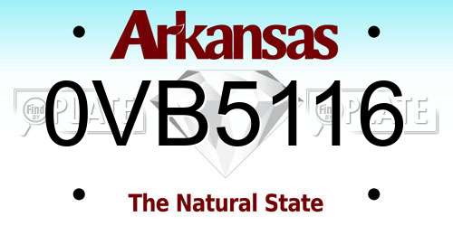 0VB5116 Arkansas License Plate