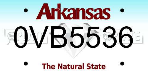 0VB5536 Arkansas License Plate