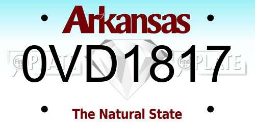 0VD1817 Arkansas License Plate