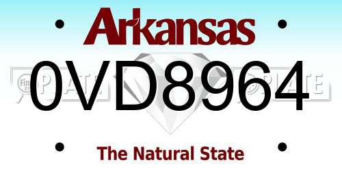 0VD8964 Arkansas License Plate