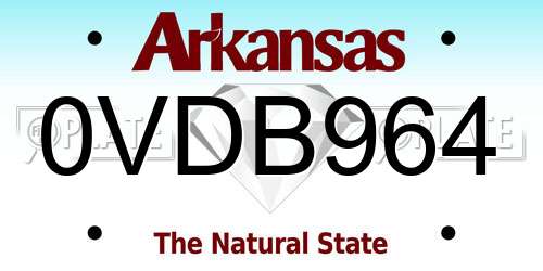 0VDB964 Arkansas License Plate