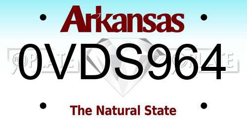 0VDS964 Arkansas License Plate