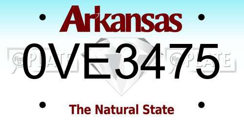 0VE3475 Arkansas License Plate