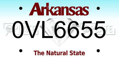 0VL6655 Arkansas License Plate